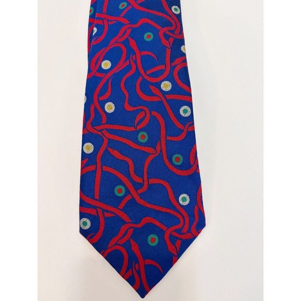 Turnbull Asser Blue Silk Tie With Snakes Made In England
